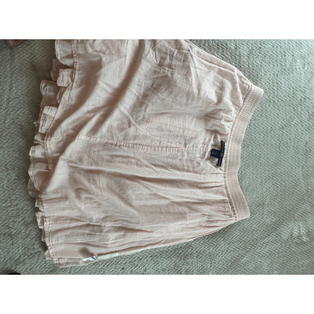 Gap Mini Skirt Womens XS Pink Cotton Elastic Waist Ruffle Pull On Classic - Picture 4 of 11